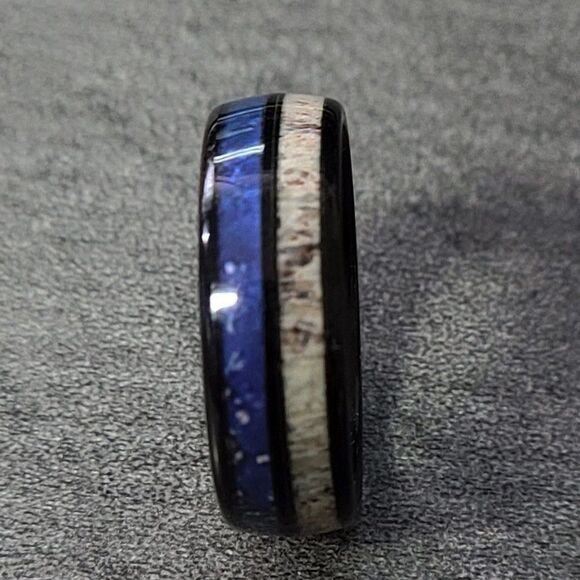 Men's Deer Antler and Tungsten Ring -  Antler Ring For Men - Picture 5 of 7